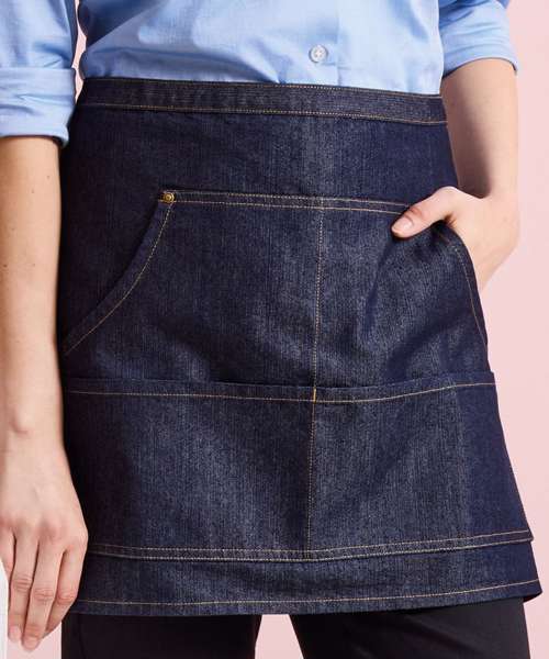 Jeans stitch denim waist apron